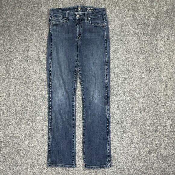 7 For All Mankind Jeans Womens Size 28 Blue Kimmie Straight Leg - Picture 1 of 11